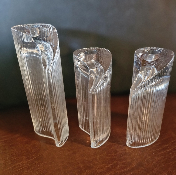 Gorgeous crystal/glass candle holder set - Picture 3 of 5